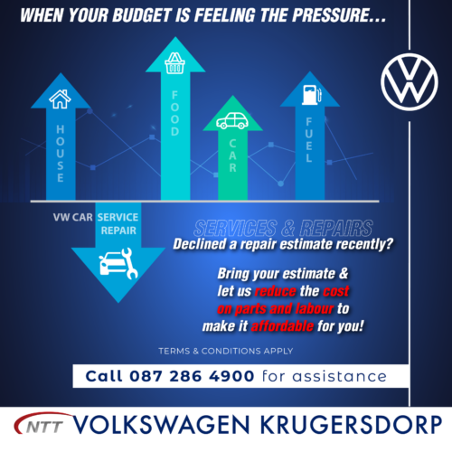 WHEN YOUR BUDGET IS FEELING THE PRESSURE… image from NTT Volkswagen Krugersdorp